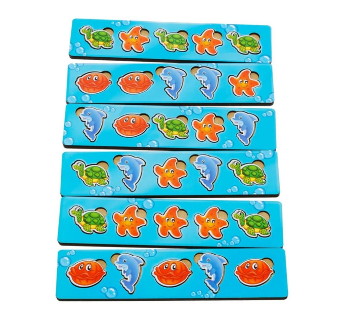 Деревянная настольная игра "Морские жители-2" Ubumblebees (ПСД004) PSD004 сортер-комодик