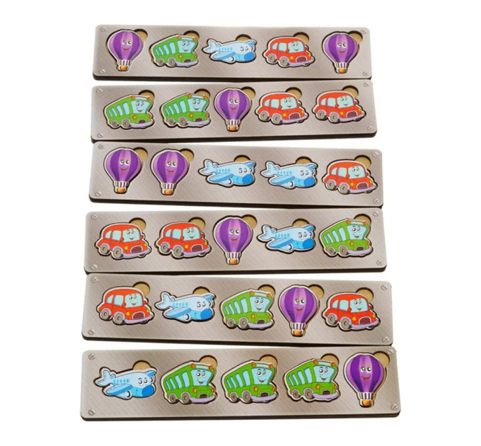 Дерев'яна настільна гра "Транспорт-1" Ubumblebees (ПСД005) PSD005 сортер-комодик