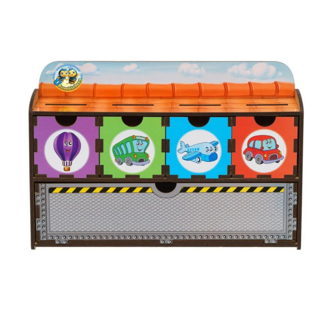 Дерев'яна настільна гра "Транспорт-1" Ubumblebees (ПСД005) PSD005 сортер-комодик