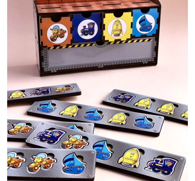 Деревянная настольная игра "Транспорт-2" Ubumblebees (ПСД006) PSD006 сортер-комодик