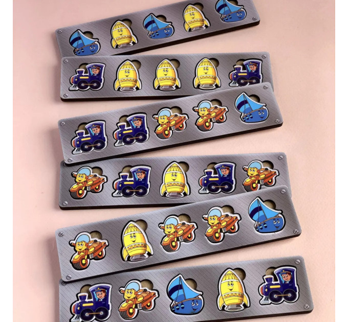 Деревянная настольная игра "Транспорт-2" Ubumblebees (ПСД006) PSD006 сортер-комодик