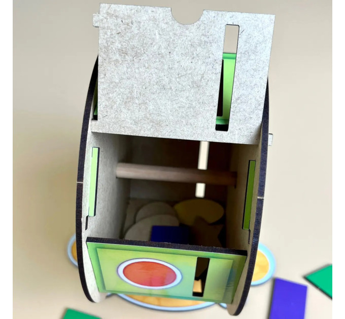 Дерев'яний сортер "Барабан" Ubumblebees (ПСФ135) PSF135 геометричні фігури