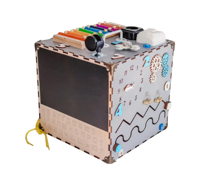 Развивающая игрушка Бизикуб Temple Group TG200090 30х30х30 см Серый