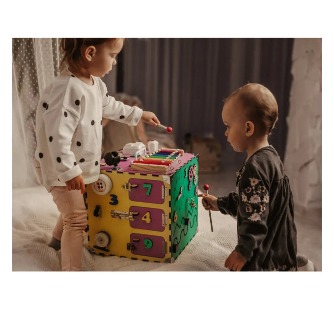 Развивающая игрушка Бизикуб Temple Group TG200123 30х30х30 см Разноцветный