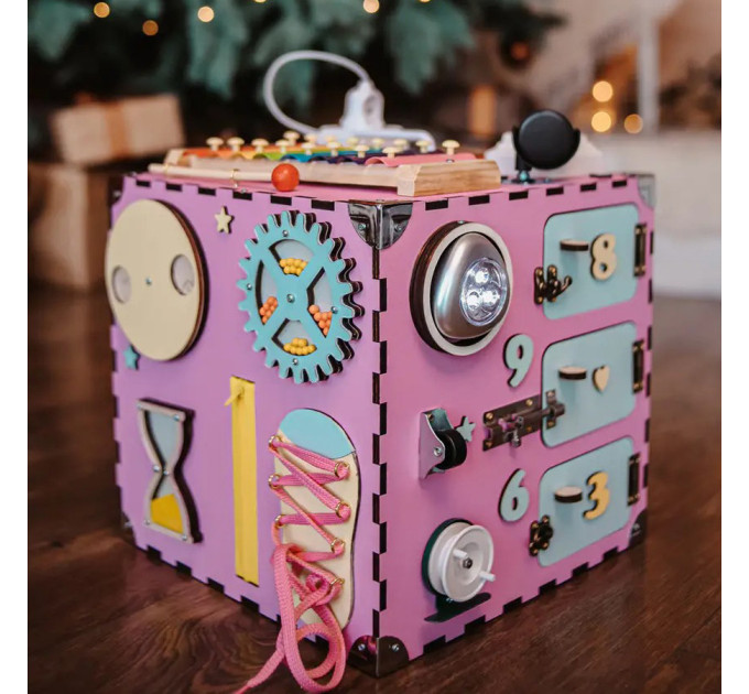 Развивающая игрушка Бизикуб Temple Group TG200132 30х30х30 см Розовый