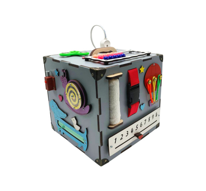 Розвиваюча іграшка Бізікуб Temple Group TG200165 23х23х23 см Сірий