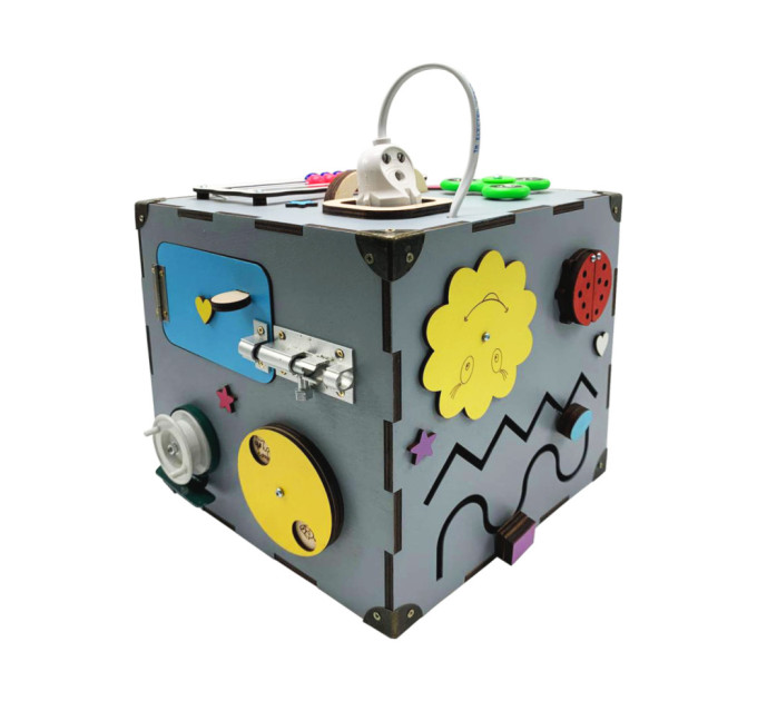 Розвиваюча іграшка Бізікуб Temple Group TG200165 23х23х23 см Сірий