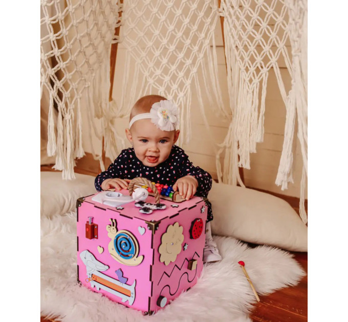 Развивающая игрушка Бизикуб Temple Group TG200162 23х23х23 см Розовый