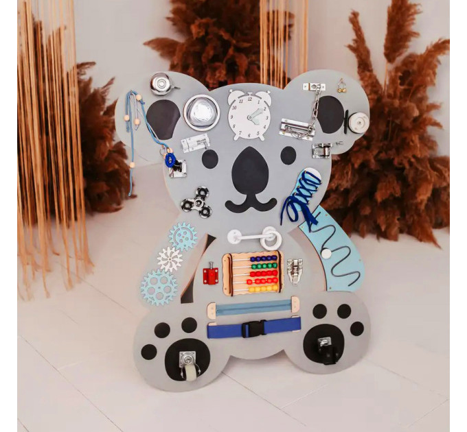 Розвиваюча іграшка Бізіборд "Коала" Temple Group TG200145 75х62 см Сірий