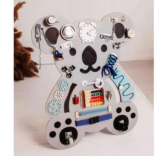 Розвиваюча іграшка Бізіборд "Коала" Temple Group TG200145 75х62 см Сірий