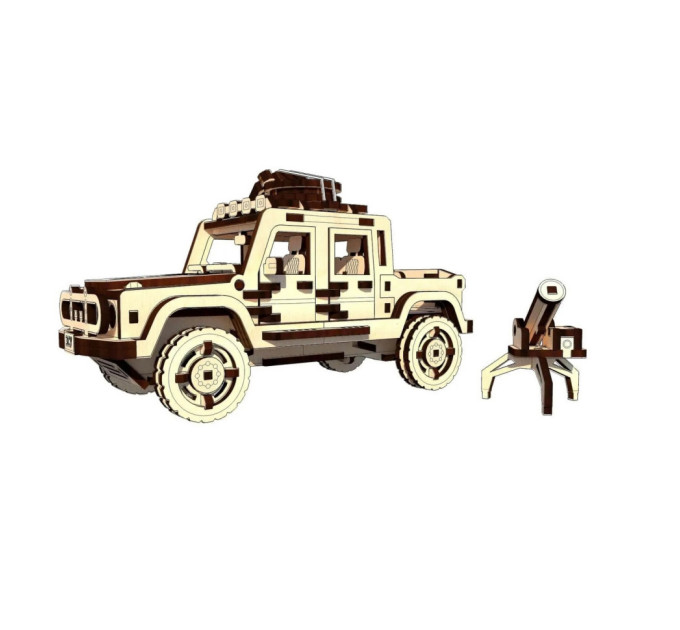 Деревянный конструктор "Волонтерский пикап" Pazly UPZ-006 187 деталей