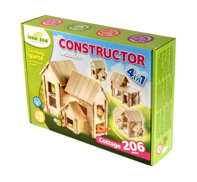 Конструктор "Котедж" 4 в 1 Igroteco 900323, 206 деталей