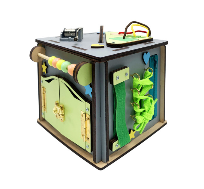 Развивающая игрушка Бизикуб Temple Group TG158746 15х15х15 см Серый