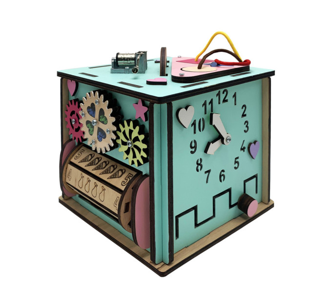 Развивающая игрушка Бизикуб Temple Group TG286478 15х15х15 см Бирюзовый