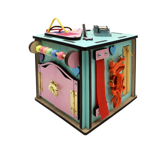 Развивающая игрушка Бизикуб Temple Group TG286478 15х15х15 см Бирюзовый