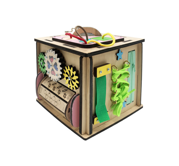 Развивающая игрушка Бизикуб Temple Group TG774136 15х15х15 см Натуральный