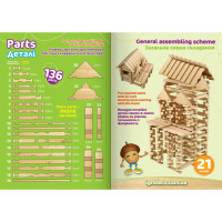 Деревянный конструктор "Домик с балконом" Igroteco 900248, 136 деталей