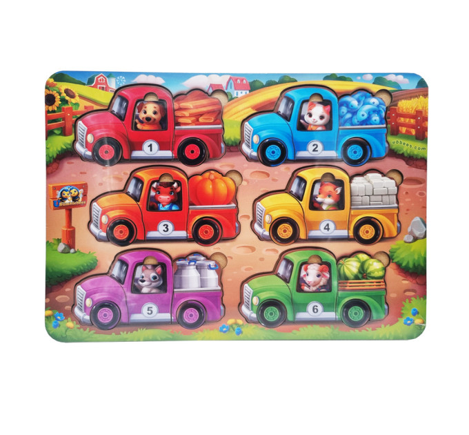 Розвиваюча гра з картками "Тварини на вантажівках (літо) (ПСД216) PSD216