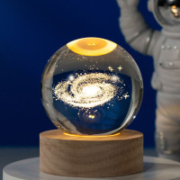 Ночник светильник 3D Хрустальный шар Д6 Космос Галактика 13401