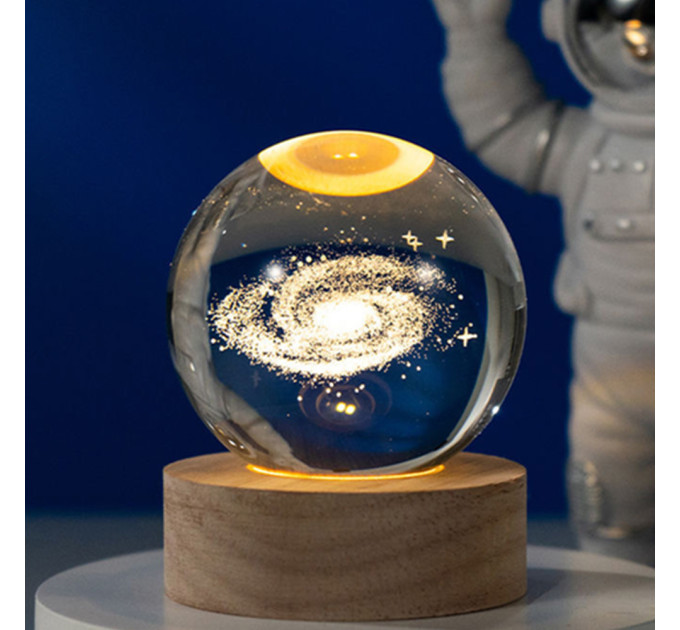 Ночник светильник 3D Хрустальный шар Д6 Космос Галактика 13401