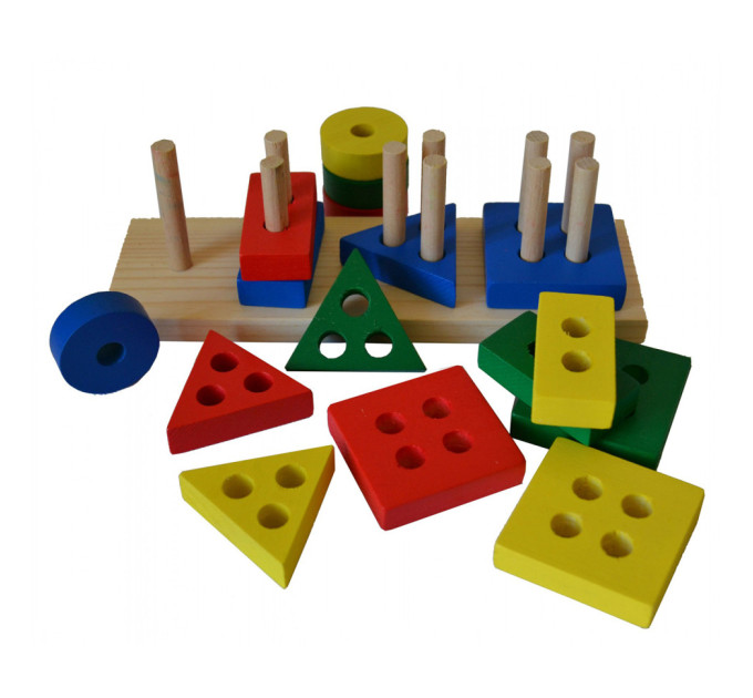Детская развивающая Пирамида-сортер ПД-003 деревянный