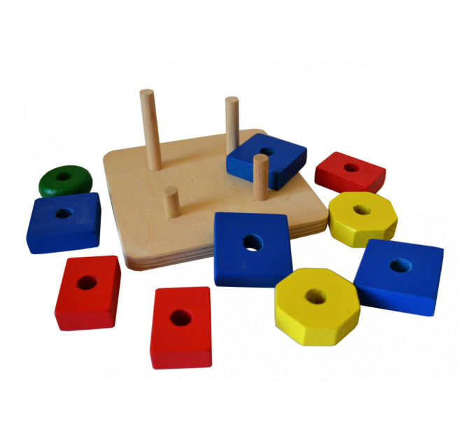 Детская развивающая Пирамида-фигуры ПД-001 деревянная