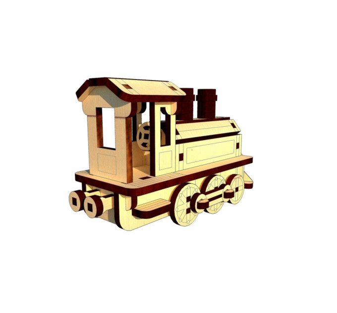 Деревянный мини конструктор  "Локомотив" OPZ-013, 67 деталей