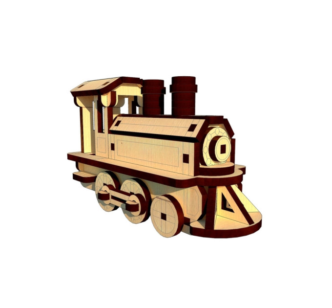 Деревянный мини конструктор  "Локомотив" OPZ-013, 67 деталей