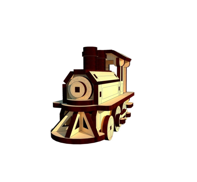 Деревянный мини конструктор  "Локомотив" OPZ-013, 67 деталей