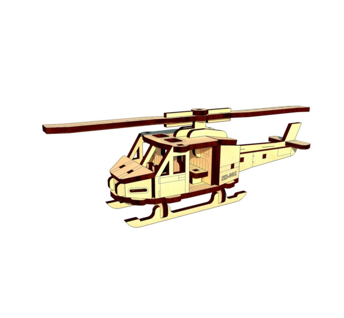 Деревянный мини конструктор "Вертолет" OPZ-012, 48 деталей