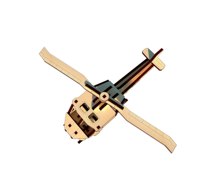 Деревянный мини конструктор "Вертолет" OPZ-012, 48 деталей