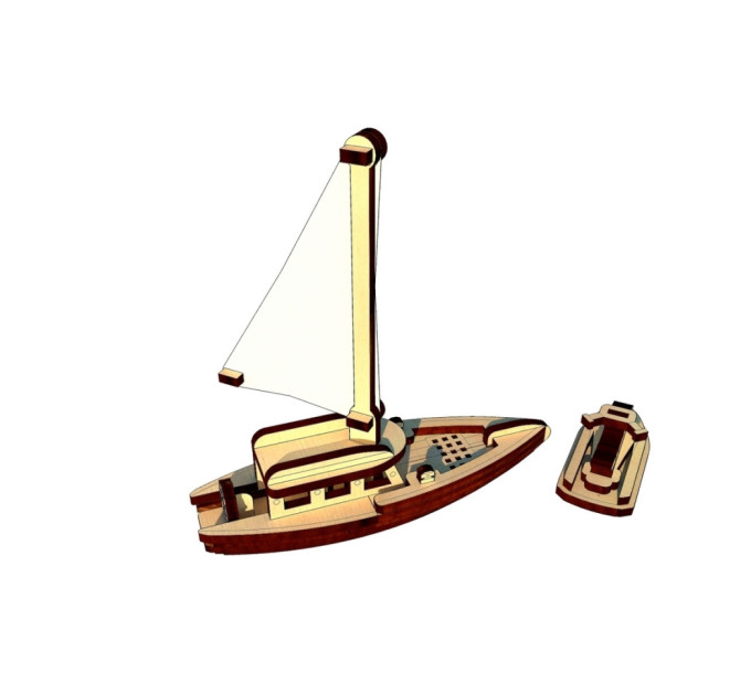 Деревянный мини конструктор  "Яхта и гидроцикл" OPZ-014, 41 деталь