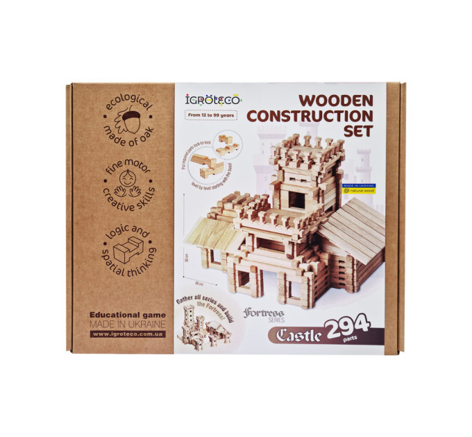 Дерев'яний конструктор "Замок" 900361, 294 деталі