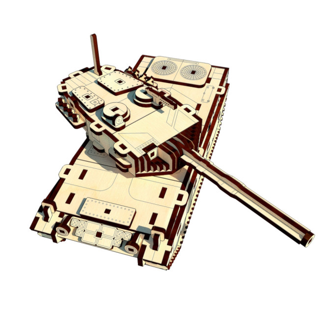 Деревянный конструктор "Танк Леопард" Pazly UPZ-009, 196 деталей