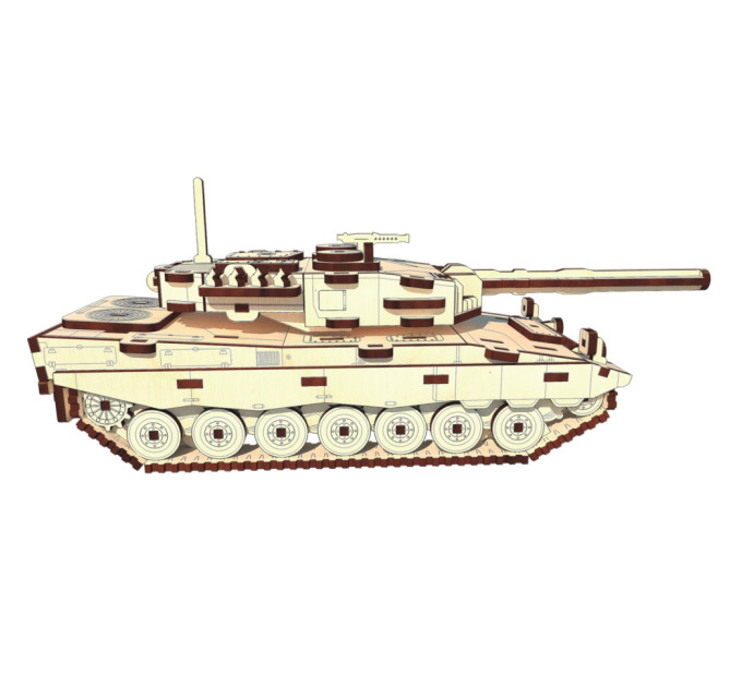 Деревянный конструктор "Танк Леопард" Pazly UPZ-009, 196 деталей