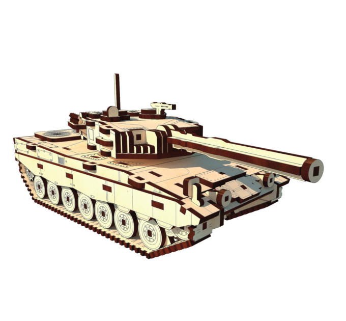 Деревянный конструктор "Танк Леопард" Pazly UPZ-009, 196 деталей