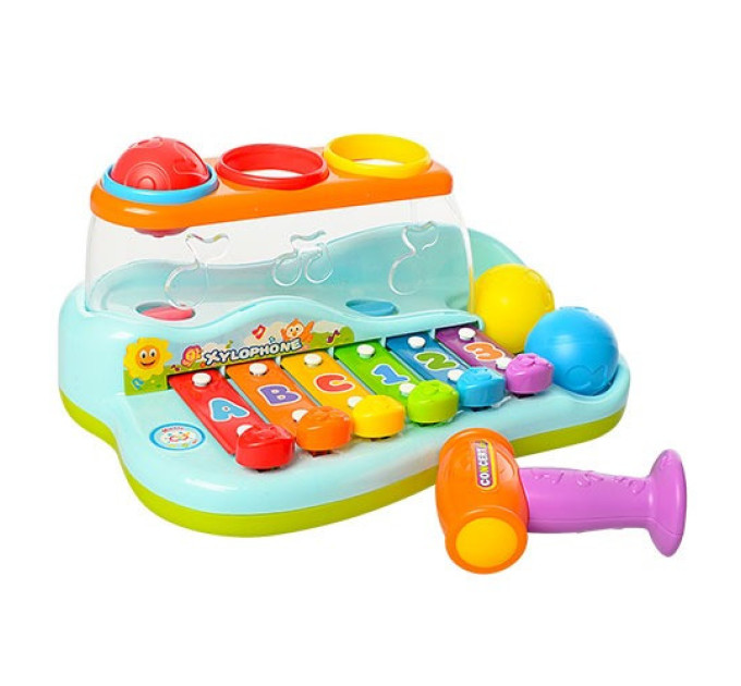 Развивающая музыкальная игрушка "Ксилофон" 9199, логика, с молотком