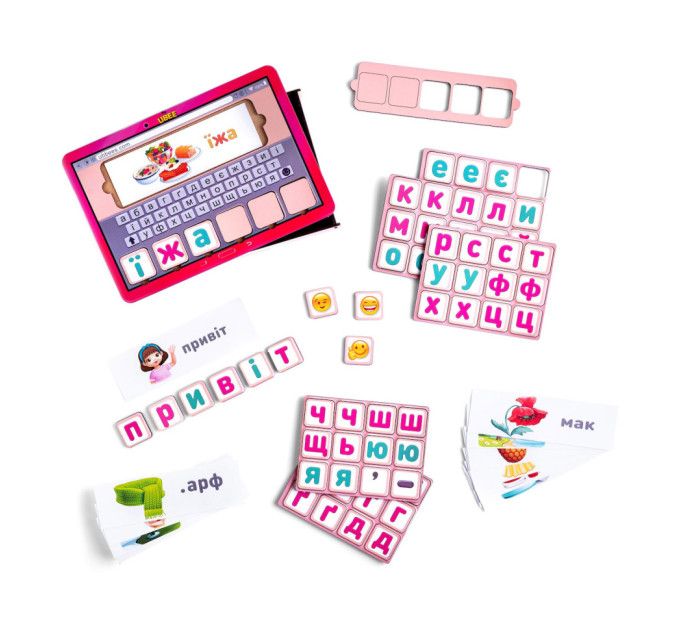 Планшет для девочек "Собери слово по картинке" Ubumblebees (ПСД199-УКР) PSD199-UKR на украинском языке