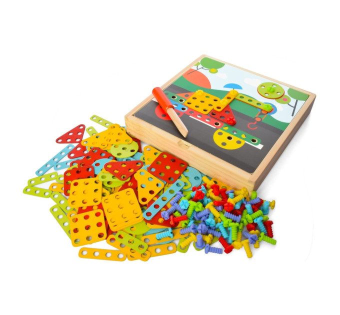 Деревянная игрушка "Конструктор" MD 2683-1 шурупы 1 отвертка