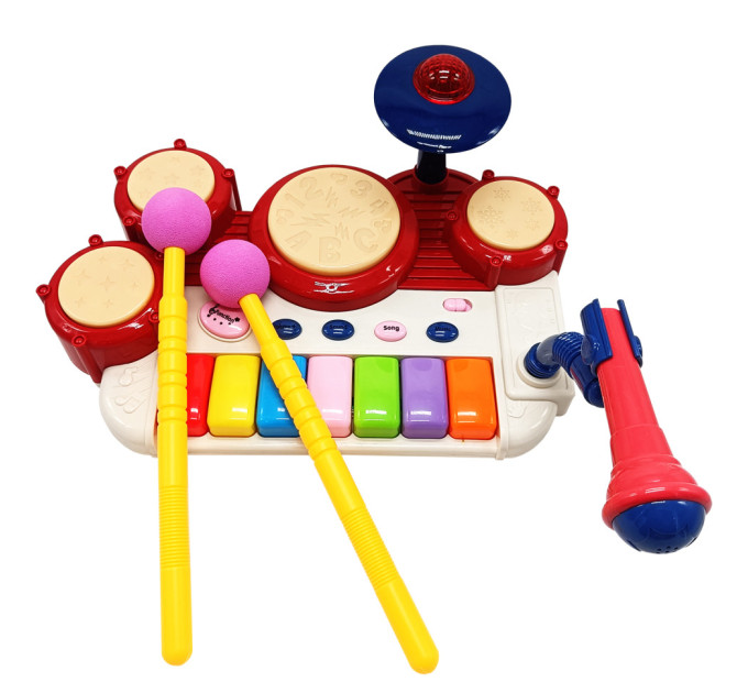 Пианино детское с микрофоном и барабанами DJ241