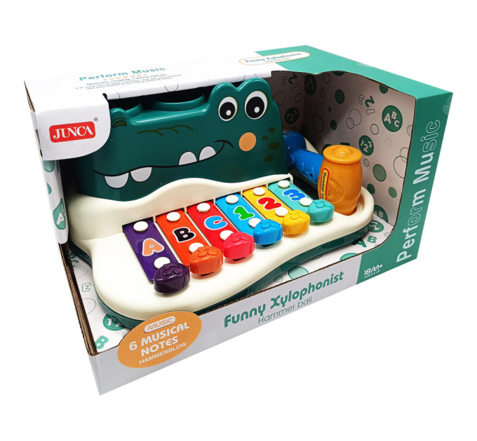Дитячий ксилофон "Крокодил" з молотком RJ6807