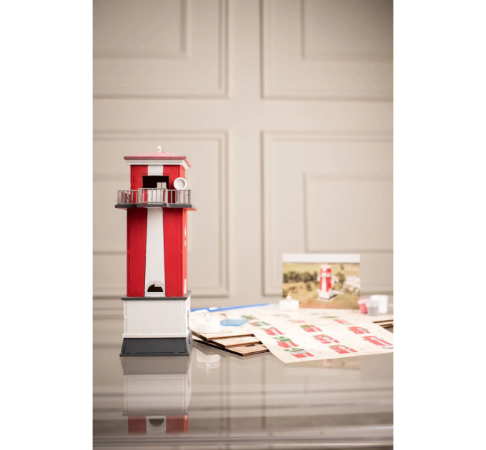 Конструктор дерев'яний 3D маяк "Кисляківський Задній" (Україна, Миколаївська область) TMP-001, 57 деталей