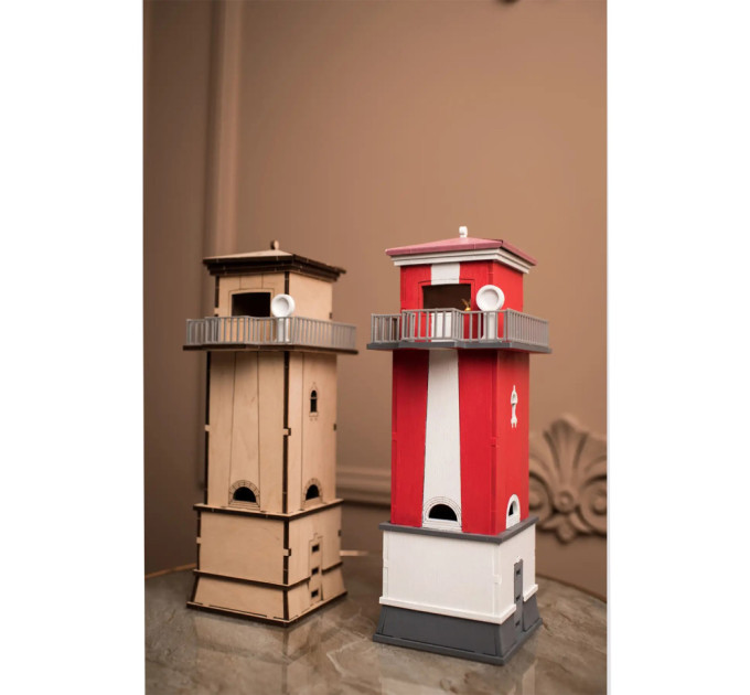 Конструктор дерев'яний 3D маяк "Кисляківський Задній" (Україна, Миколаївська область) TMP-001, 57 деталей