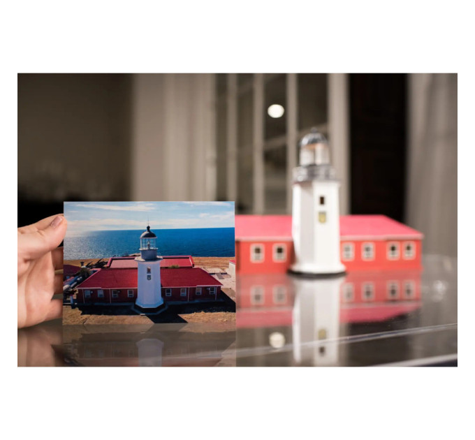 Конструктор деревянный 3D маяк с острова Змеиный с пристройкой (Украина) TMP-003, 146 деталей