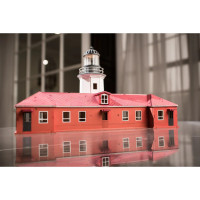 Конструктор дерев'яний 3D маяк з острова Зміїний з прибудовою (Україна) TMP-003, 146 деталей