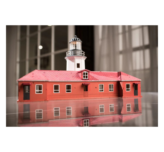 Конструктор деревянный 3D маяк с острова Змеиный с пристройкой (Украина) TMP-003, 146 деталей