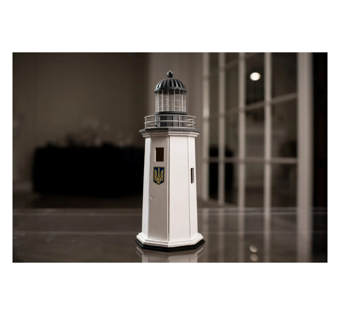 Конструктор дерев'яний 3D маяк з острова Зміїний без прибудови (Україна) TMP-004, 83 деталі