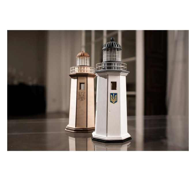 Конструктор дерев'яний 3D маяк з острова Зміїний без прибудови (Україна) TMP-004, 83 деталі