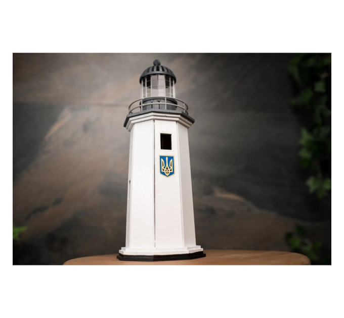 Конструктор дерев'яний 3D маяк з острова Зміїний без прибудови (Україна) TMP-004, 83 деталі