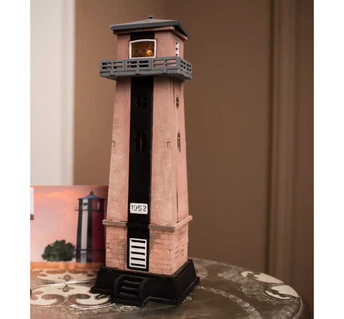 Конструктор деревянный 3D маяк Хабловский до реконструкции (Украина, Херсонская область) TMP-007, 54 детали
